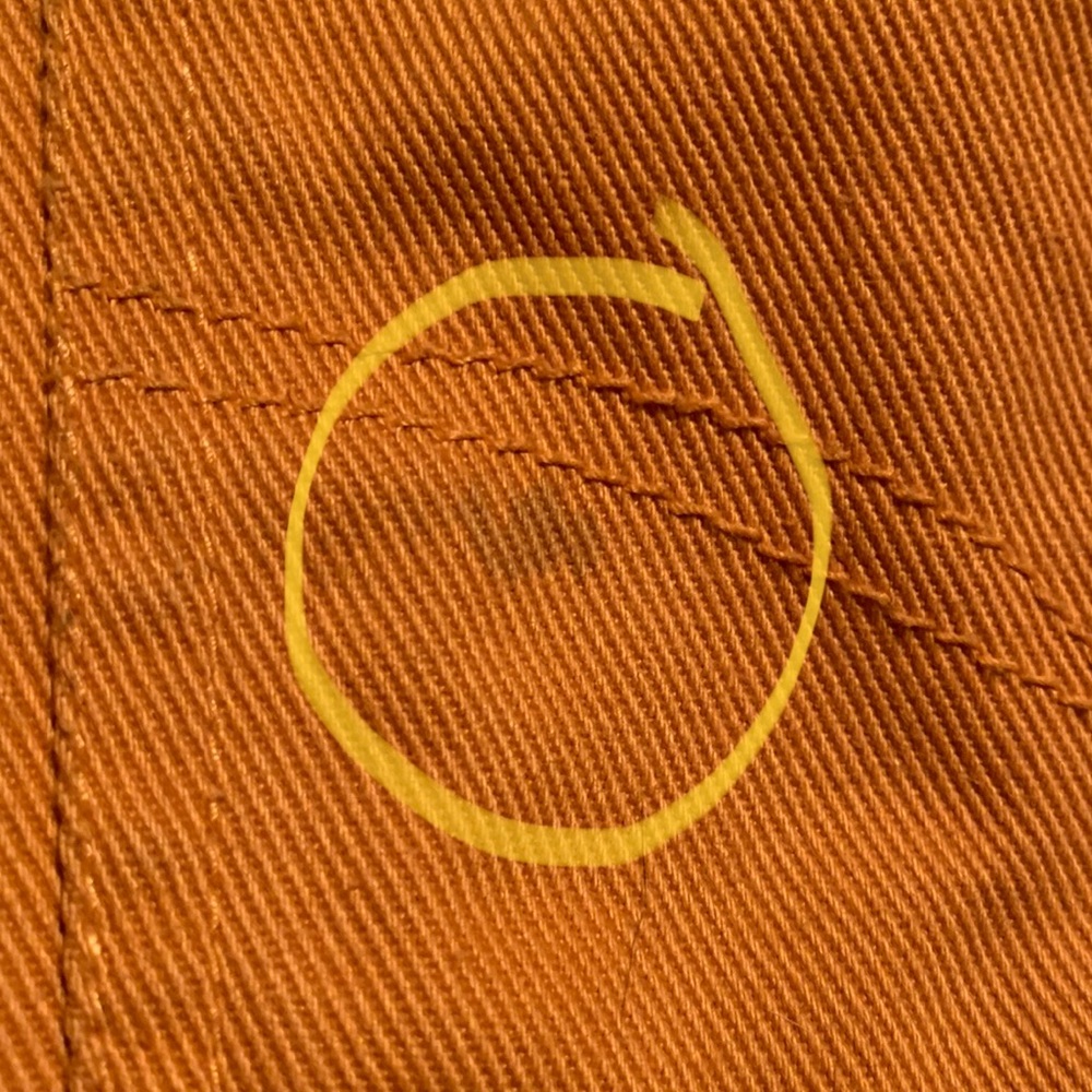 NY & Co 5-Pocket Denim Pencil Skirt Back Split Orange Women’s 14 - Picture 8 of 9